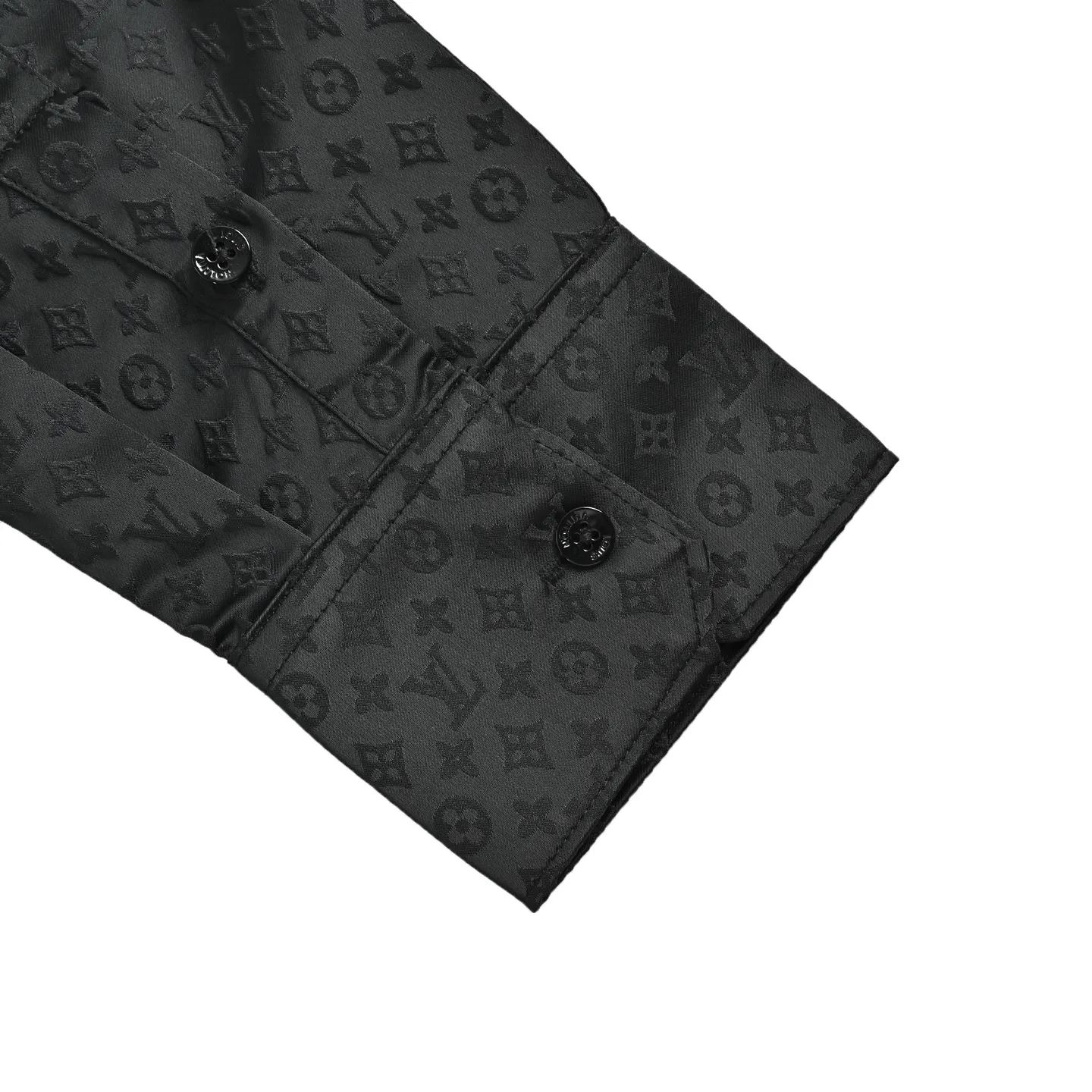 Louis Vuitton/Louis Vuitton old flower dark pattern jacquard mulberry silk shirt